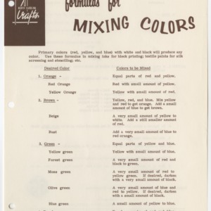 Formulas for Mixing Colors (Home Extension Publication 63, Reprint)