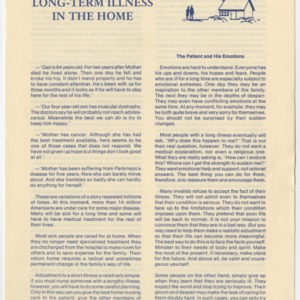 Long-Term Illness in the Home (Home Extension Publication 64, Revised)