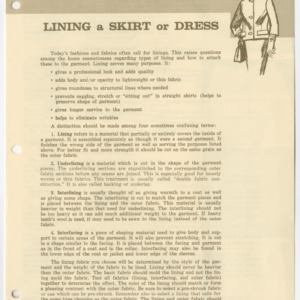 Lining a Skirt or Dress (Home Extension Publication 72)