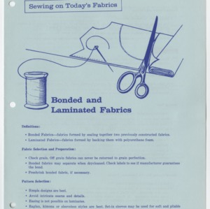 Sewing on Today's Fabrics: Bonded and Laminated Fabrics (Home Extension Publication 87)