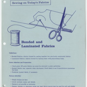 Sewing on Today's Fabrics: Bonded and Laminated Fabrics (Home Extension Publication 87, Reprint)