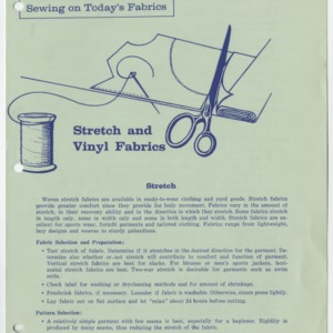 Sewing on Today's Fabrics: Stretch and Vinyl Fabrics (Home Extension Publication 89)