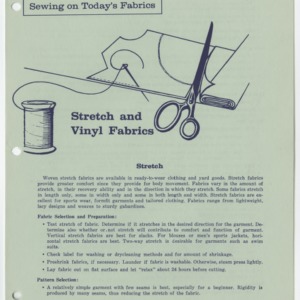 Sewing on Today's Fabrics: Stretch and Vinyl Fabrics (Home Extension Publication 89, Revised)