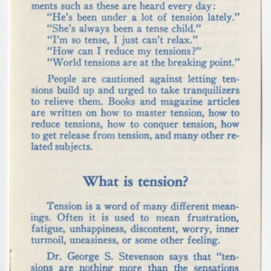 You and Tension (Home Extension Publication 127)