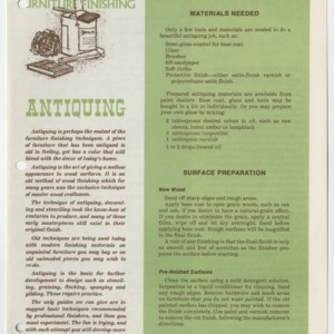 Furniture Finishing: Antiquing (Home Extension Publication 146, 1982 Reprint)
