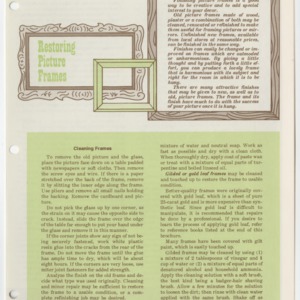 Furniture Finishing: Restoring Picture Frames (Home Extension Publication 147)