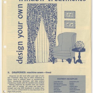 Design Your Own Window Treatments II. Draperies: Machine-Sewn--Lined (Home Extension Publication 149, Reprint 1980)