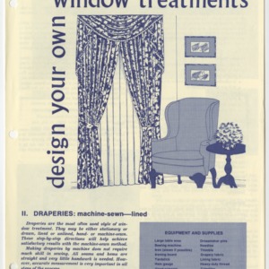 Design Your Own Window Treatments II. Draperies: Machine-Sewn--Lined (Home Extension Publication 149, Reprint 1984)