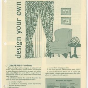 Design Your Own Window Treatments I. Draperies: Unlined (Home Extension Publication 150, Reprint)