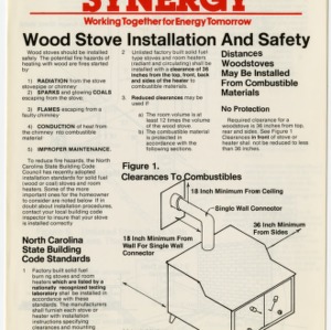 Synergy: working together for energy tomorrow. Wood stove installation and safety (Home Extension Publication 214-2)