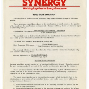 Synergy: working together for energy tomorrow. Wood stove efficiency (Home Extension Publication 214-7)