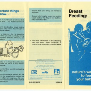 Breast feeding: nature's way to feed your baby (Home Extension Publication 234-2)