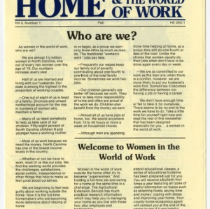 Home and the world of work: who are we (Home Extension Publication 260-1)