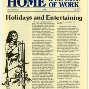 Home and the world of work: holidays and entertaining (Home Extension Publication 260-4)