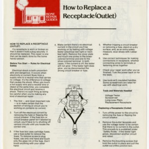 Home repair guides: how to replace a receptacle (outlet) (Home Extension Publication 267-2)
