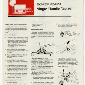 Home repair guides: how to repair a single-handle faucet (Home Extension Publication 267-4)