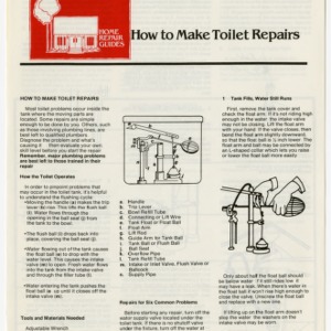 Home repair guides: how to make toilet repairs (Home Extension Publication 267-5)