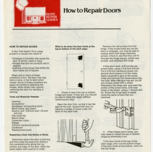 Home repair guides: how to repair doors (Home Extension Publication 267-6)