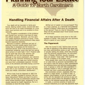 Planning your estate a guide for North Carolinians: handling financial affairs after a death (Home Extension Publication 273-5)