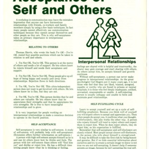 Interpersonal relationships: acceptance of self and others (Home Extension Publication 276-2)