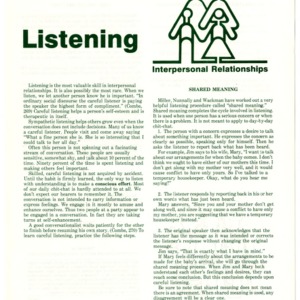 Interpersonal relationships: listening (Home Extension Publication 276-3)