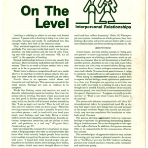 Interpersonal relationships: on the level (Home Extension Publication 276-8)