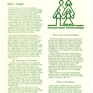 Interpersonal relationships: the magic of friendship part 1, health (Home Extension Publication 291-1)