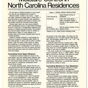 Moisture control in North Carolina residences (Home Extension Publication 293)