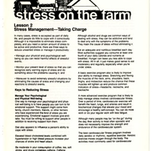 Stress on the farm: lesson 2, stress management--taking charge (Home Extension Publication 313-2)