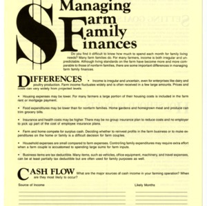 Taking charge in changing times: managing farm family finances (Home Extension Publication 321)