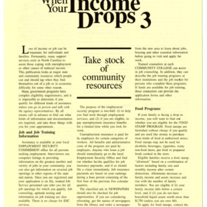 When your income drops 3: take stock of community resources (Home Extension Publication 323-3)