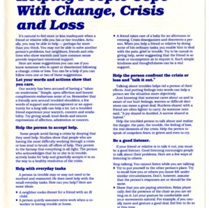 Helping people cope with change, crisis, and loss (Home Extension Publication 334)