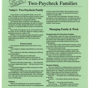 Two-paycheck families (Home Extension Publication 339)