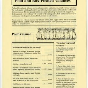 Pouf and box-pleated valances (Home Extension Publication 352)