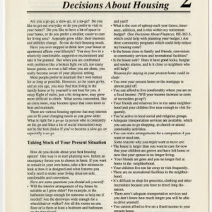 Planning ahead for elder care: decisions about housing (Home Extension Publication 362-2)