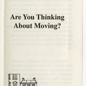 Helping families manage change: are you thinking about moving? (Home Extension Publication 369-2)