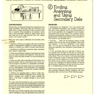 Finding, Analyzing, and Using Secondary Data (Home Economics Communication Circular 002)