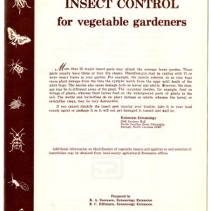 Insect control for vegetable gardens (Agricultural Extension Publication 019, Revised)