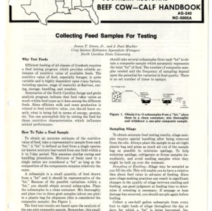Southern regional beef cow-calf handbook: collecting feed samples for testing (Agricultural Extension Publication 240, Reprint)