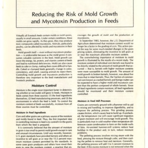 Reducing the risk of mold growth and mycotoxin production in feeds (Agricultural Extension Publication 374)