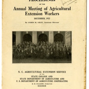 Proceedings of the annual meeting of agricultural extension workers, December 1922 (Extension Folder No. 10)