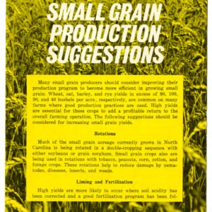 Small grain production suggestions (Extension Folder No. 287)
