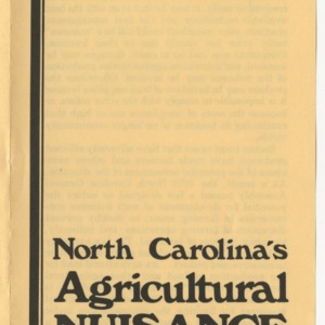 North Carolina's agricultural nuisance suit law (AG-188)