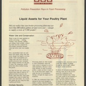 Liquid assets for your poultry plant (Pollution Prevention Pays in Food Processing series) (CD-20)