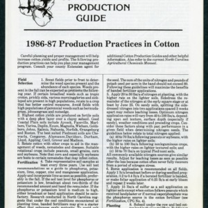 Cotton Production Guide: 1986-1987 Production Practices in Cotton (CPG No.16)