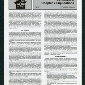 Bankruptcy: Chapter 7 Liquidations (FM-5)