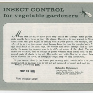 Insect Control for Vegetable Gardeners (Leaflet No. 169)