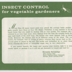 Insect Control for Vegetable Gardeners (Leaflet No. 177)