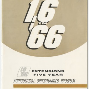 1.6 in '66: Extension's 5-Year Agricultural Opportunities Program