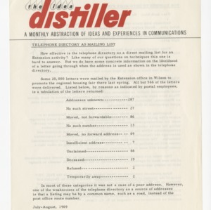 The Idea Distiller, The Idea Distiller, July - August 1969